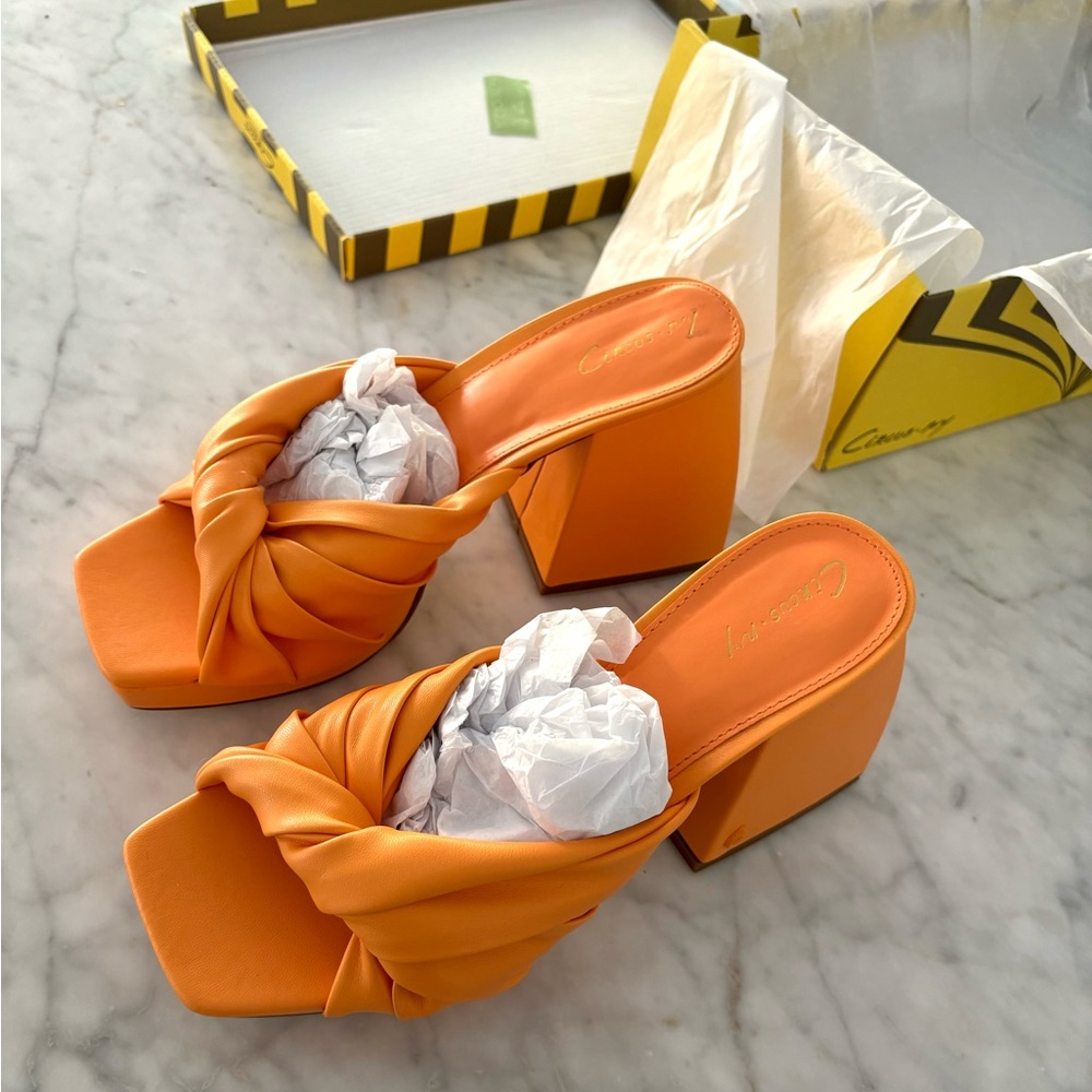 Circus by Sam Edelman Women's MARIANNA Block Heel Sandals in CREAMSICLE - Picture 2 of 14
